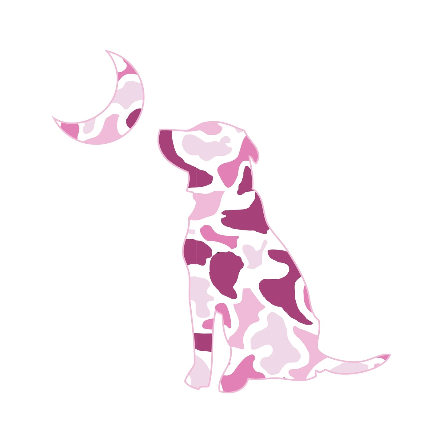 Local Girl Dog & Moon Decal in Pink Localflage