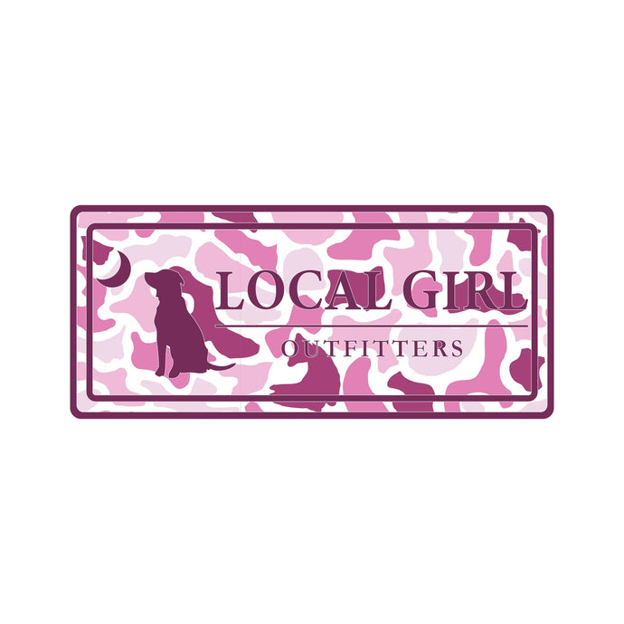 Local Girl Pink Localflage Plate Decal
