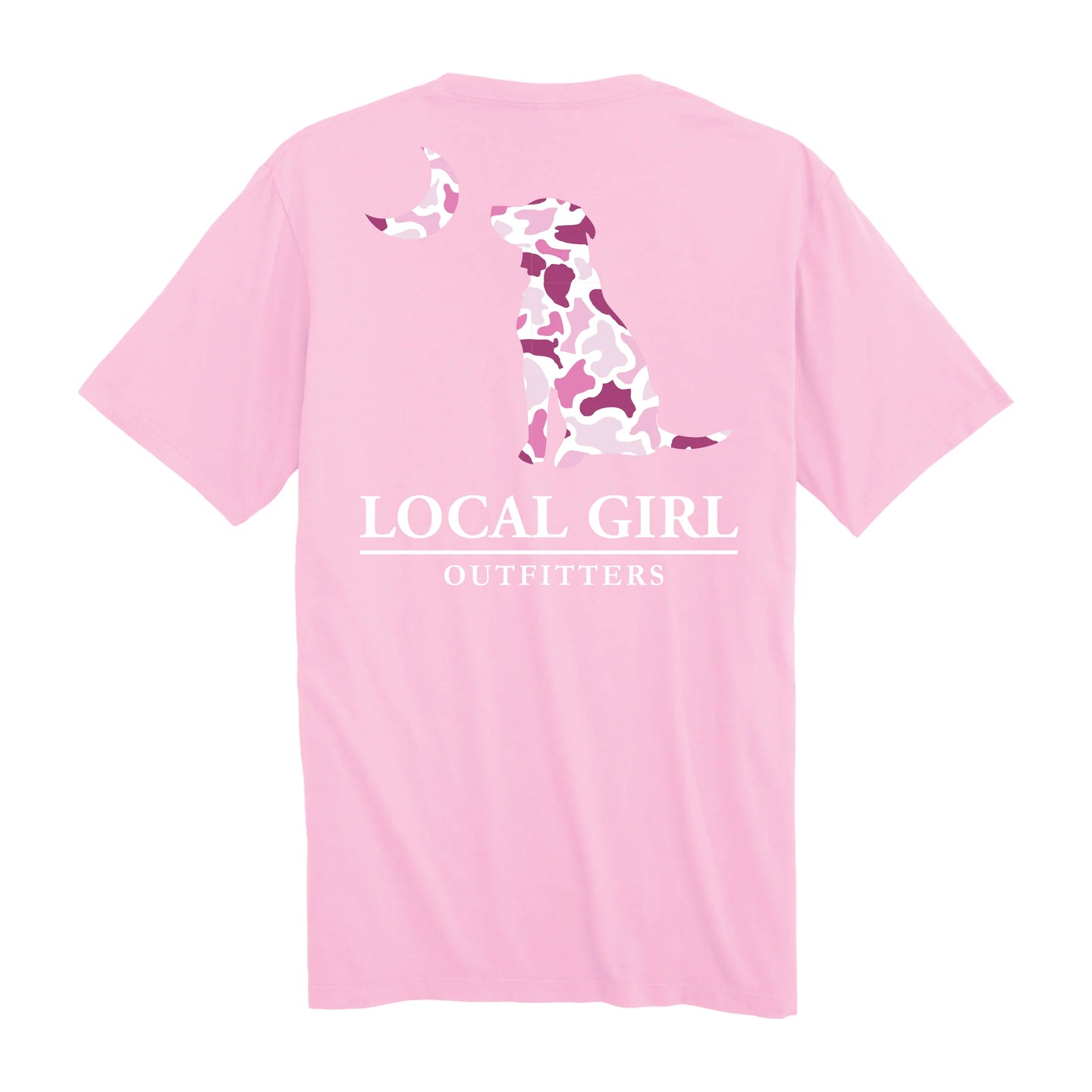 Local Girl LG Pink Localflage Dog & Moon SS Tee in Blossom