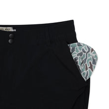 Load image into Gallery viewer, Burlebo 5.5&quot; Everyday Matte Black Shorts with Retro Duck Camo Pockets