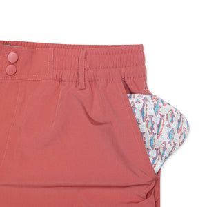 Burlebo 7" Everyday Shorts in Red Clay with Fish Pocket