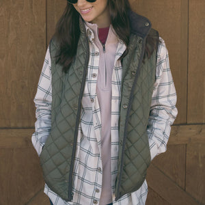 Southern Marsh Huntington Quilted Vest Burnt Taupe