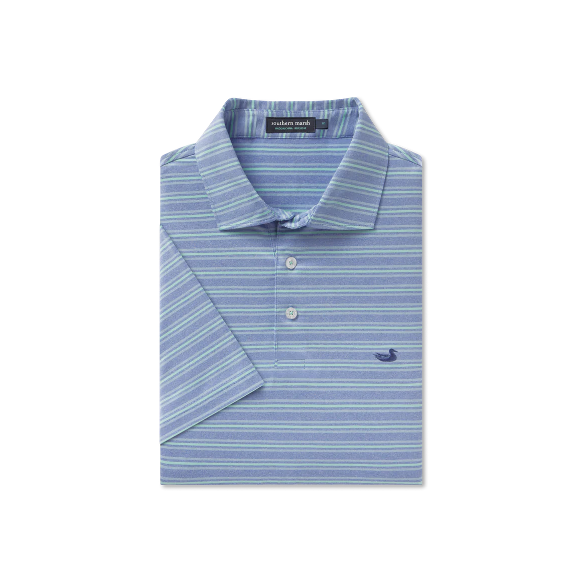 Southern Marsh Maybourne Featherlight Stripe Polo in Lilac & Mint