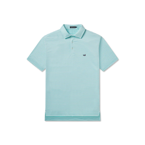 Southern Marsh Bermuda Domingo Stripe Performance Polo Antigua Blue