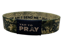 Load image into Gallery viewer, Versible Valor Camo &amp; Isaiah 6:8 Tap to Pray Wristband