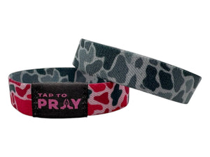 Versible River Rock Camo Pink & Ash Tap to Pray Wristband