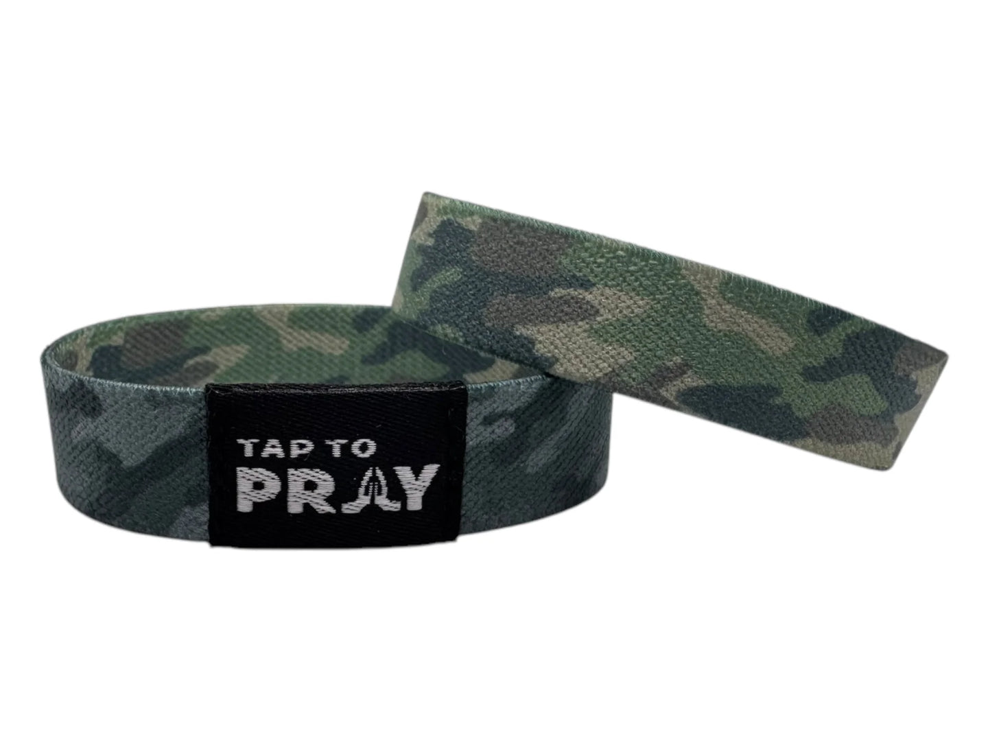 Versible Green & Charcoal Camo Tap to Pray Wristband