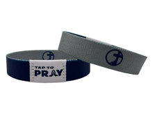 Load image into Gallery viewer, Versible Navy &amp; Grey Tap to Pray Wristband