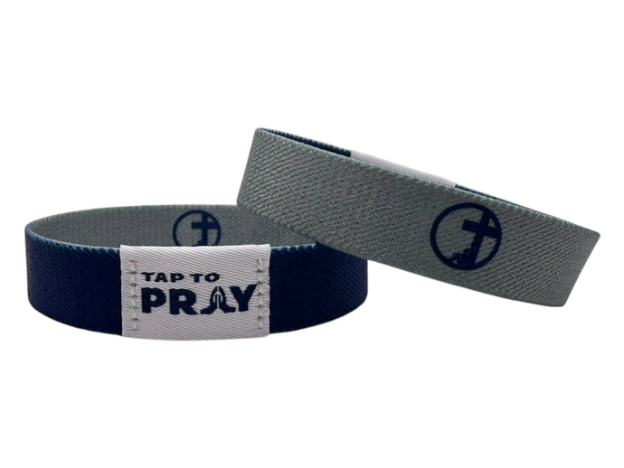 Versible Navy & Grey Tap to Pray Wristband