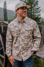 Load image into Gallery viewer, Burlebo Pintail Camo Cotton Twill Long Sleeve Button Up