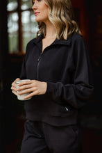 Load image into Gallery viewer, Local Girl Freelance Quarter Zip in Black