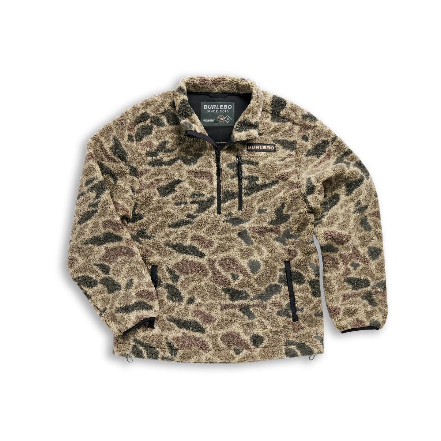 Burlebo Sherpa Quarter Zip Pullover in Rocky Mountain Camo
