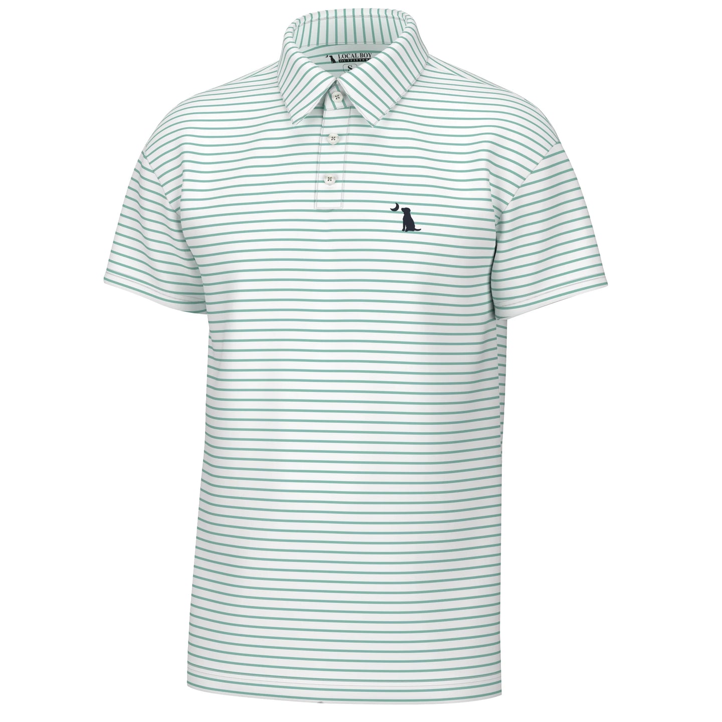 Local Boy Edisto Polo Turquoise/White