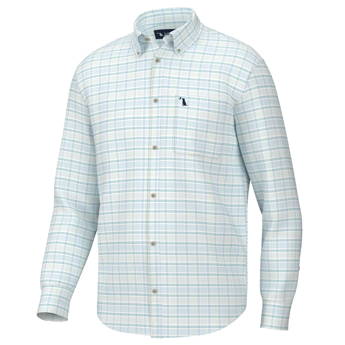 Local Boy Stamps Dress Shirt Moss/Lime/Blue