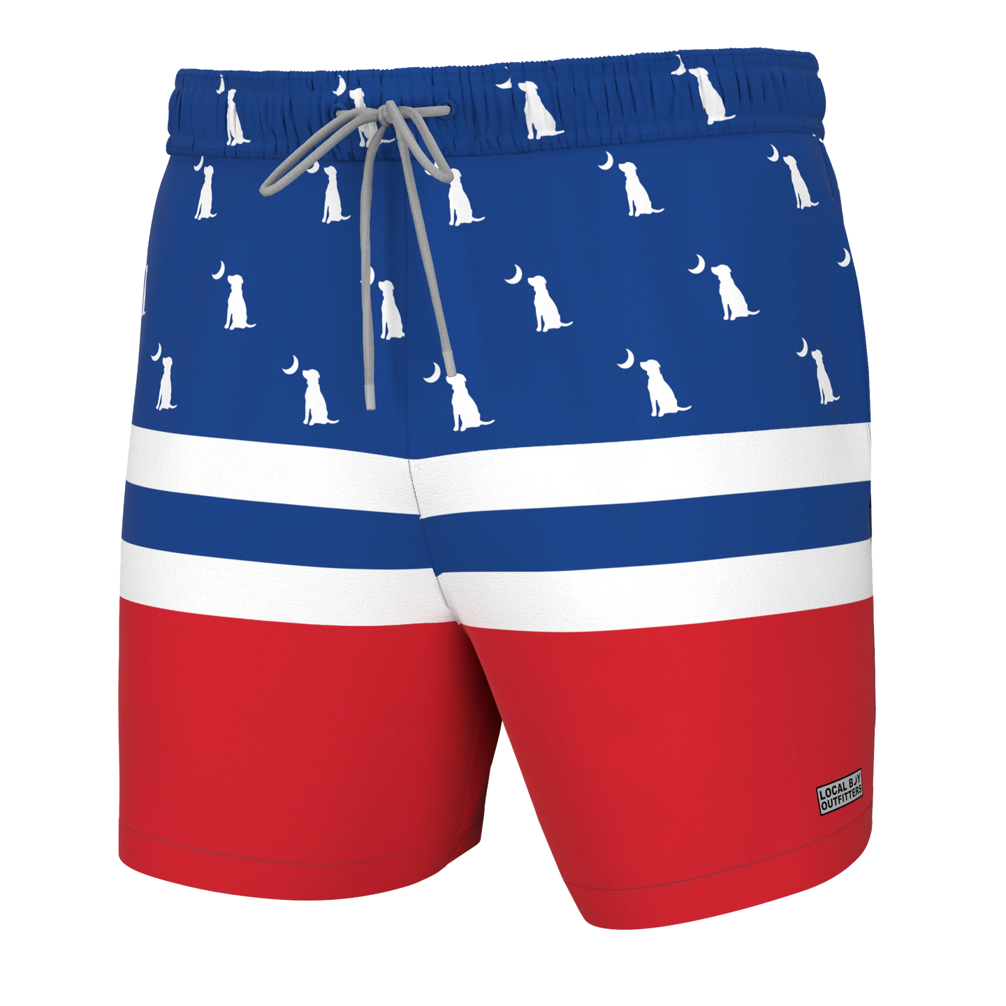 Local Boy Bayview Swim Trunks in Red White & Blue