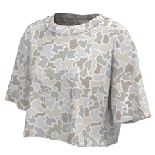 Load image into Gallery viewer, Local Girl Youth Boxy Crop SS Tee in Forest Camo Saltwater