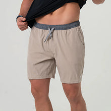 Load image into Gallery viewer, Burlebo 7&quot; Athletic Shorts in Heather Khaki with Venado Camo Liner