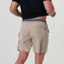Load image into Gallery viewer, Burlebo 7&quot; Athletic Shorts in Heather Khaki with Venado Camo Liner