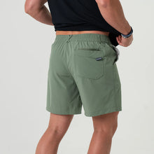 Load image into Gallery viewer, Burlebo Everyday Shorts in Light Sage with Fish Toss Pocket