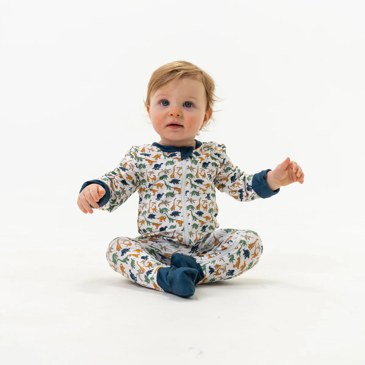 Burlebo Baby Zip Up in Dino-Mite