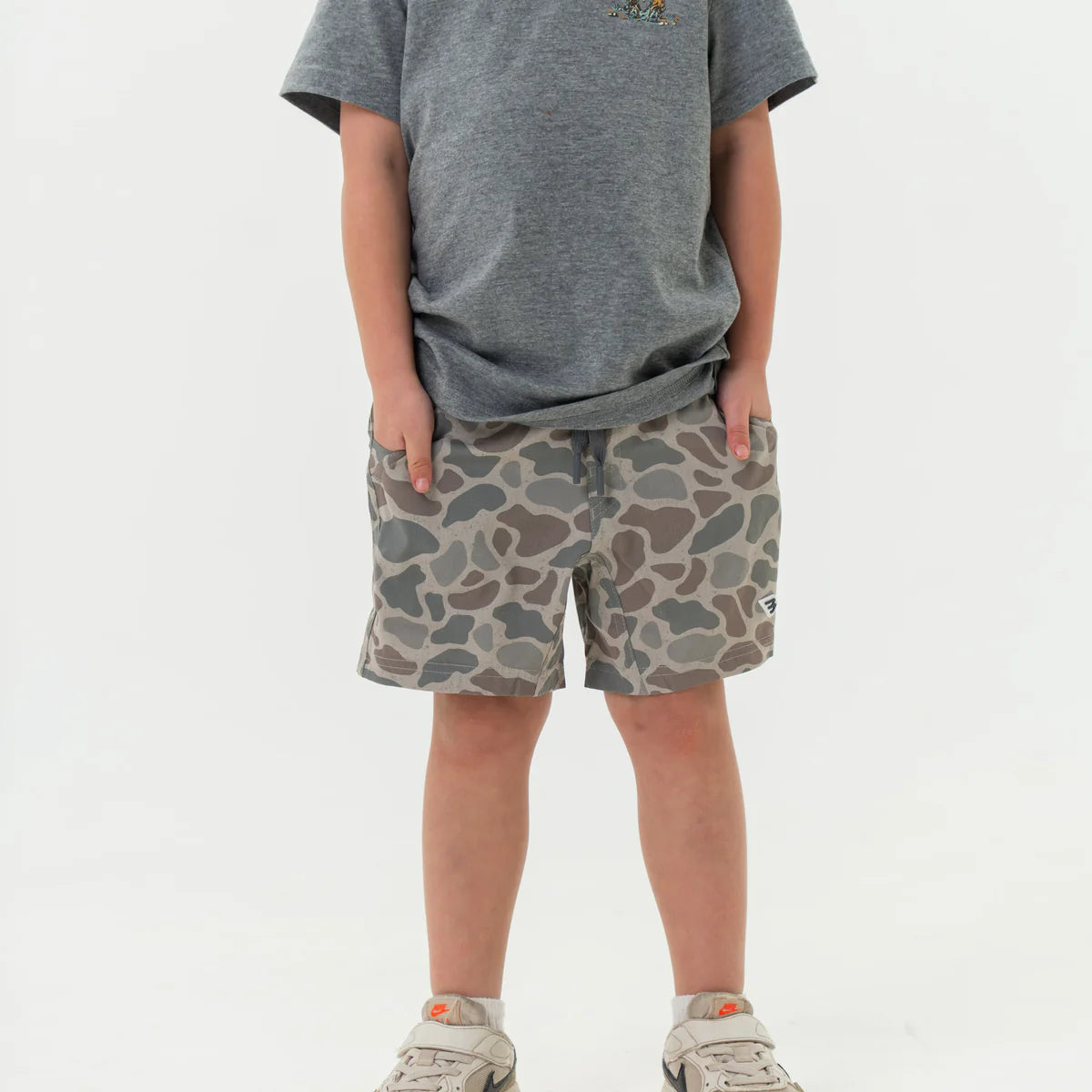 Burlebo Youth Athletic Shorts in Classic Deer Camo