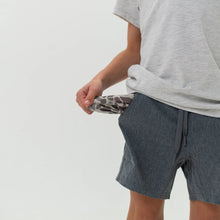 Load image into Gallery viewer, Burlebo Youth Athletic Shorts in Grizzly Grey with Deer Camo Liner