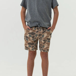 Burlebo Youth Athletic Shorts in Pintail Camo