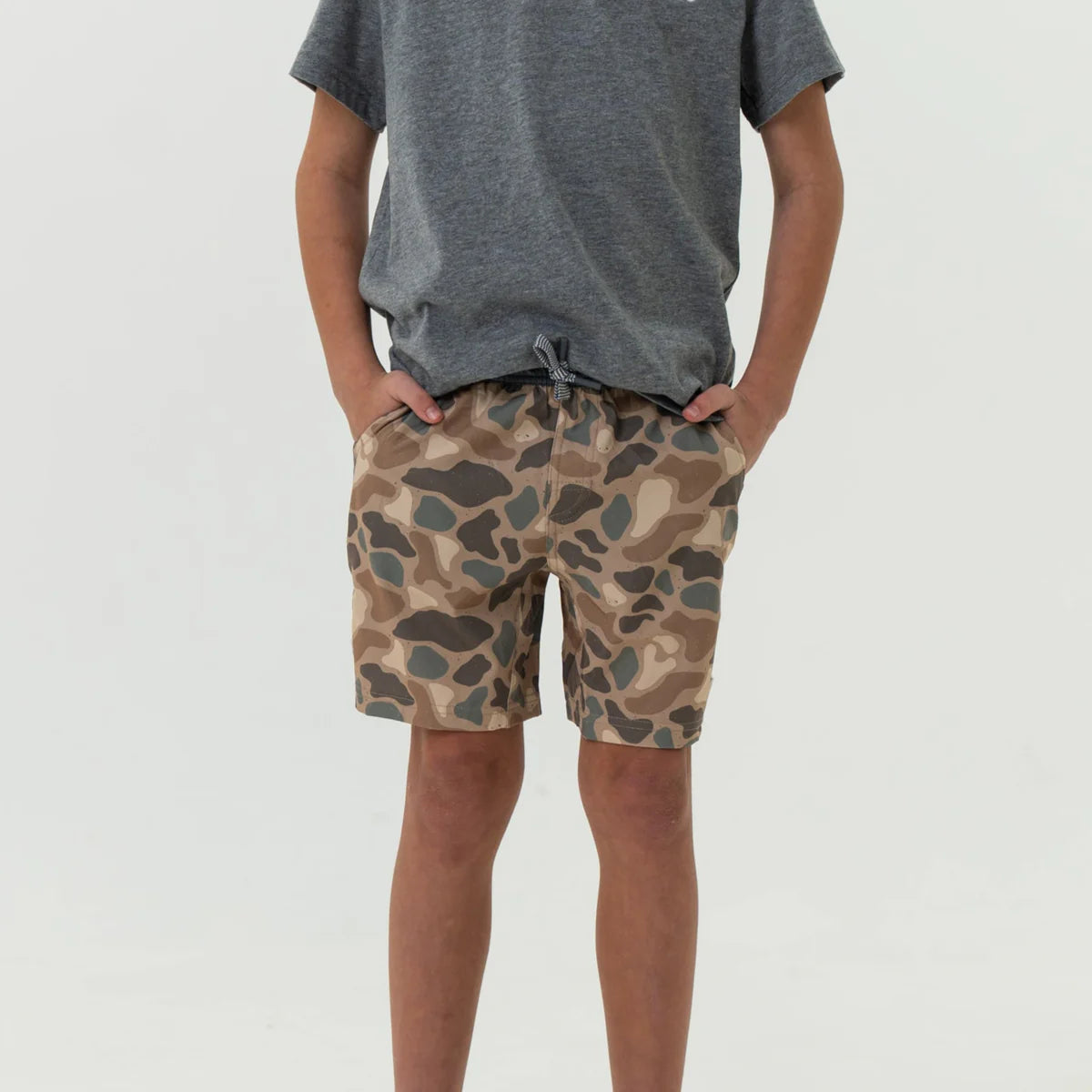 Burlebo Youth Athletic Shorts in Pintail Camo