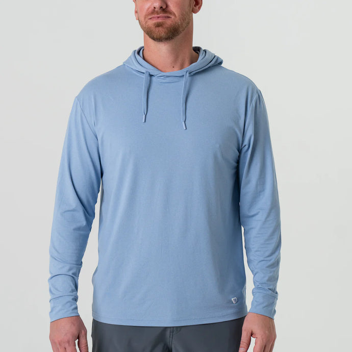 Burlebo Men's Performance Hoodie in Heather Sky Blue
