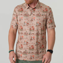 Load image into Gallery viewer, Burlebo Performance Polo in Khaki Cowboy Up