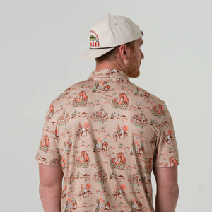 Burlebo Performance Polo in Khaki Cowboy Up