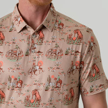 Load image into Gallery viewer, Burlebo Performance Polo in Khaki Cowboy Up
