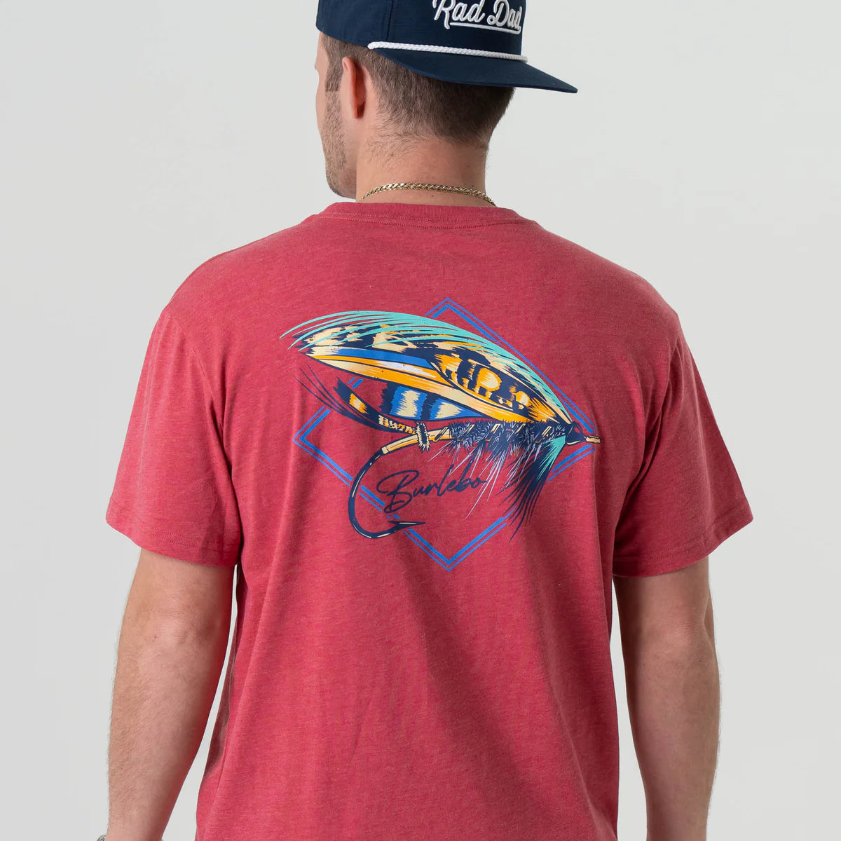 Burlebo Big Fly SS Tee in Heather Crimson