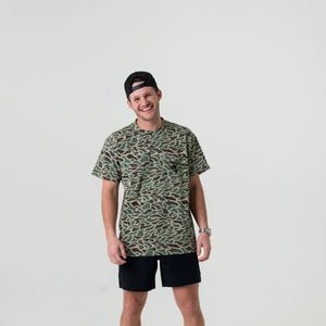 Burlebo Retro Duck Camo Mallard SS Pocket Tee