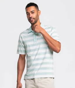 Southern Shirt Tee Off Heather Stripe Polo Beach Glass