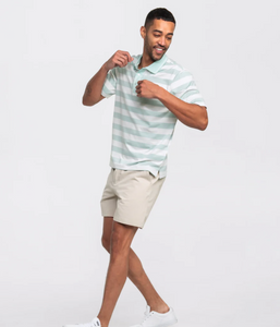 Southern Shirt Tee Off Heather Stripe Polo Beach Glass