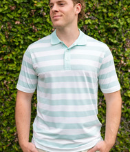 Load image into Gallery viewer, Southern Shirt Tee Off Heather Stripe Polo Beach Glass