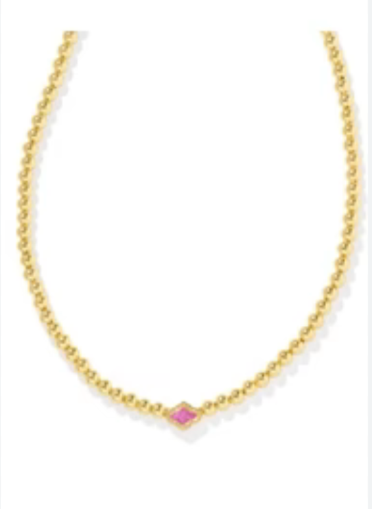 Kendra Scott Abbie Gold Beaded Necklace Azalea Illusion