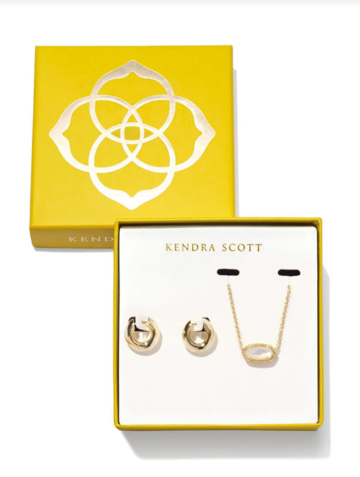 Kendra Scott Gold Elisa Mikki Gift Set in Ivory MOP