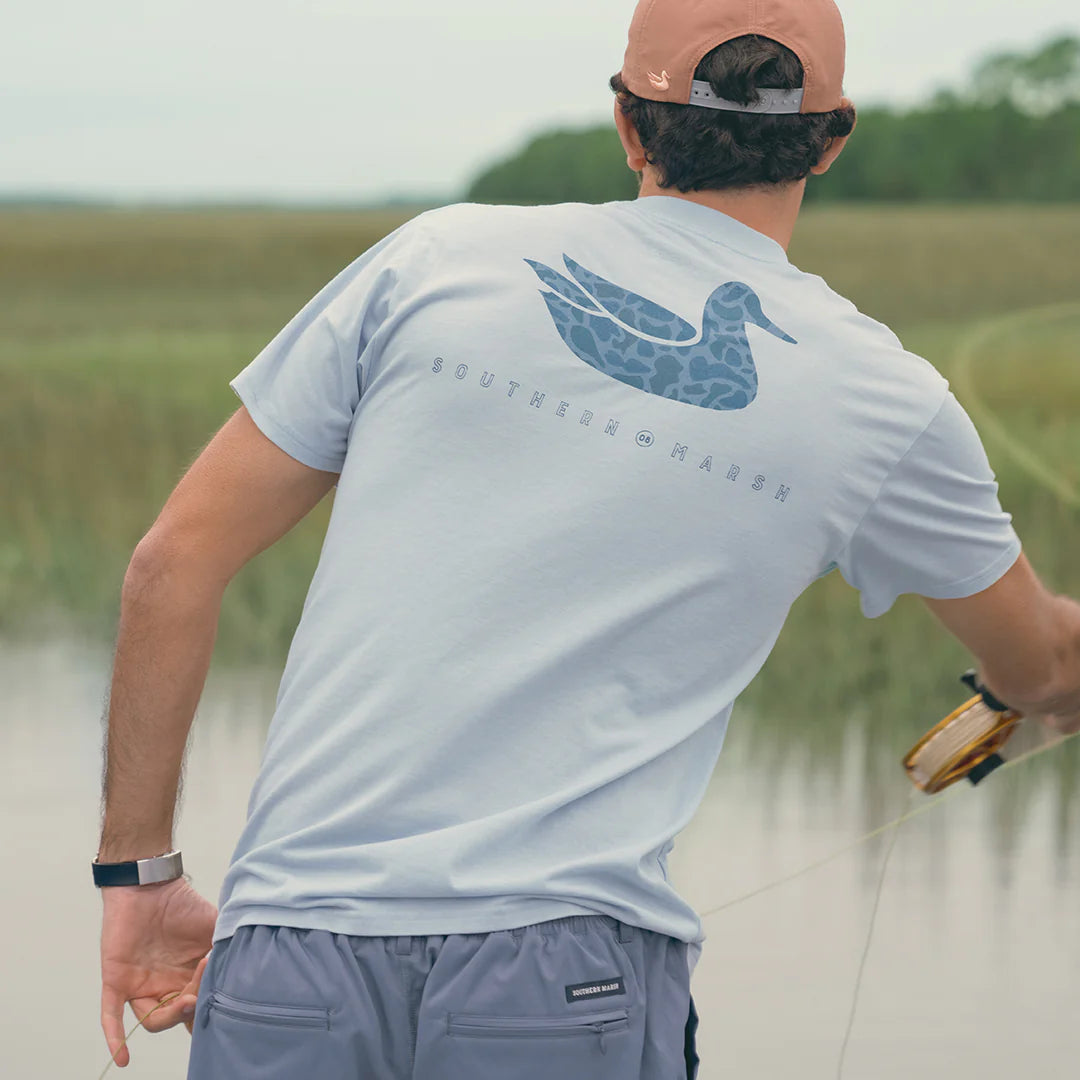 Southern Marsh Seawash Retro Duck Originals SS Tee in Mist Blue