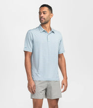 Load image into Gallery viewer, Southern Shirt Co. Men&#39;s Tybee Stripe Polo in Baltic
