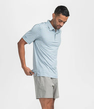 Load image into Gallery viewer, Southern Shirt Co. Men&#39;s Tybee Stripe Polo in Baltic
