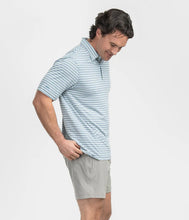 Load image into Gallery viewer, Southern Shirt Co. Men&#39;s Tybee Stripe Polo in Baltic