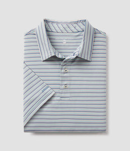 Southern Shirt Co. Men's Tybee Stripe Polo in Baltic