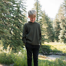 Load image into Gallery viewer, Burlebo Youth Thermal Hoodie in Mallard Green