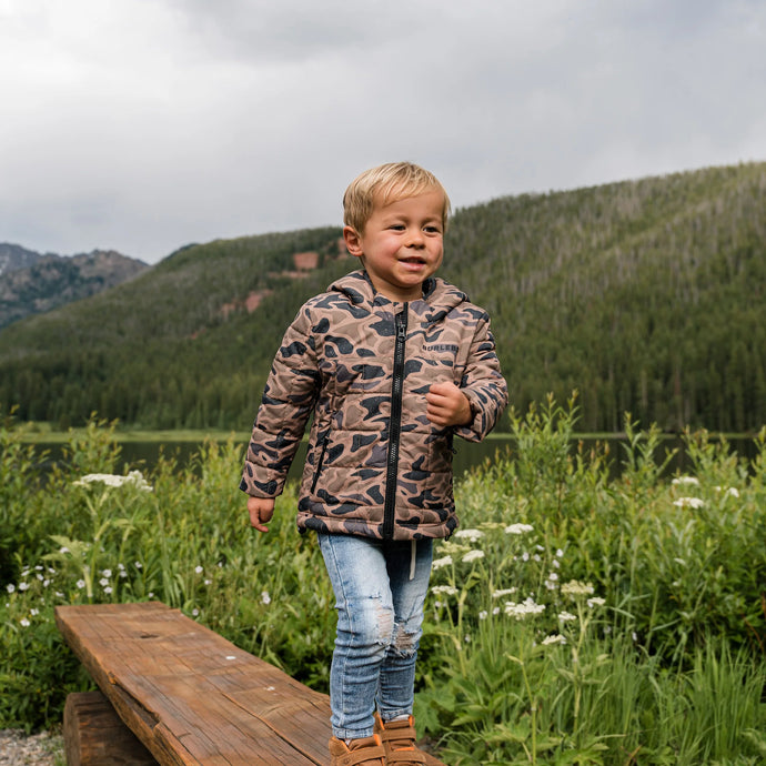 Burlebo Toddler Puffer Jacket in Gauge Camo
