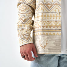 Load image into Gallery viewer, Burlebo Vintage Whitetail Aztec Heavyweight Flannel in Cream