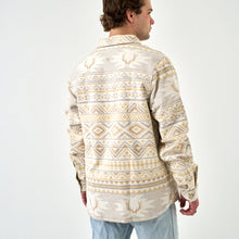 Load image into Gallery viewer, Burlebo Vintage Whitetail Aztec Heavyweight Flannel in Cream