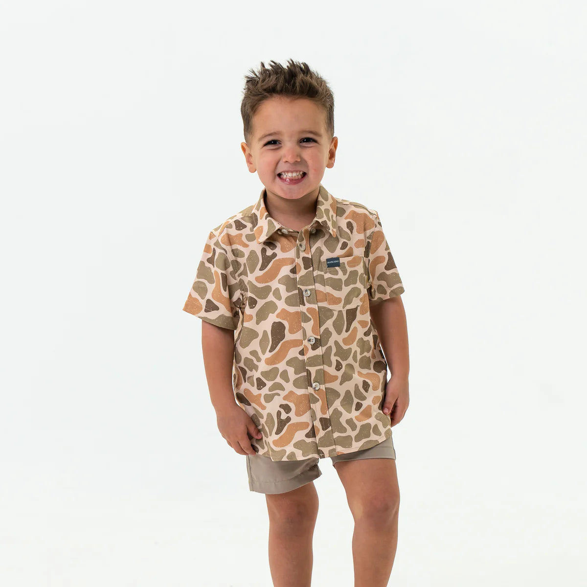 Burlebo Youth Performance Button Up in Venado Camo