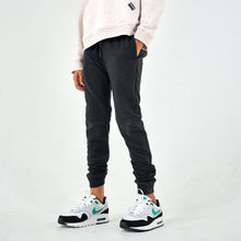 Load image into Gallery viewer, Burlebo Youth Fleece Joggers in Heather Black